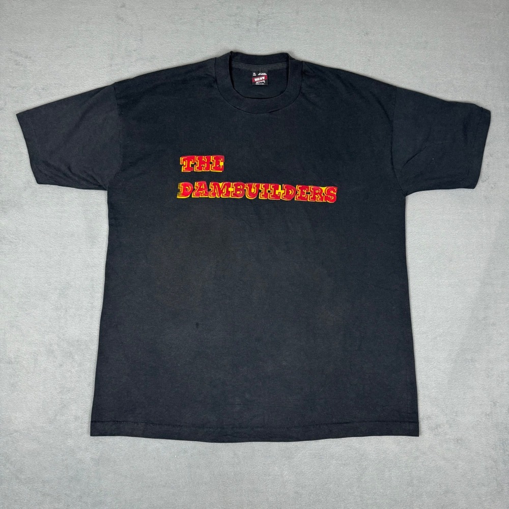 Vintage 90s The Dambuilders Band T-Shirt XL Indie Rock Made in USA Black FOTL‎